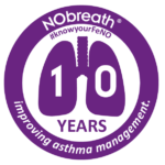 10 years of NObreath logo 2