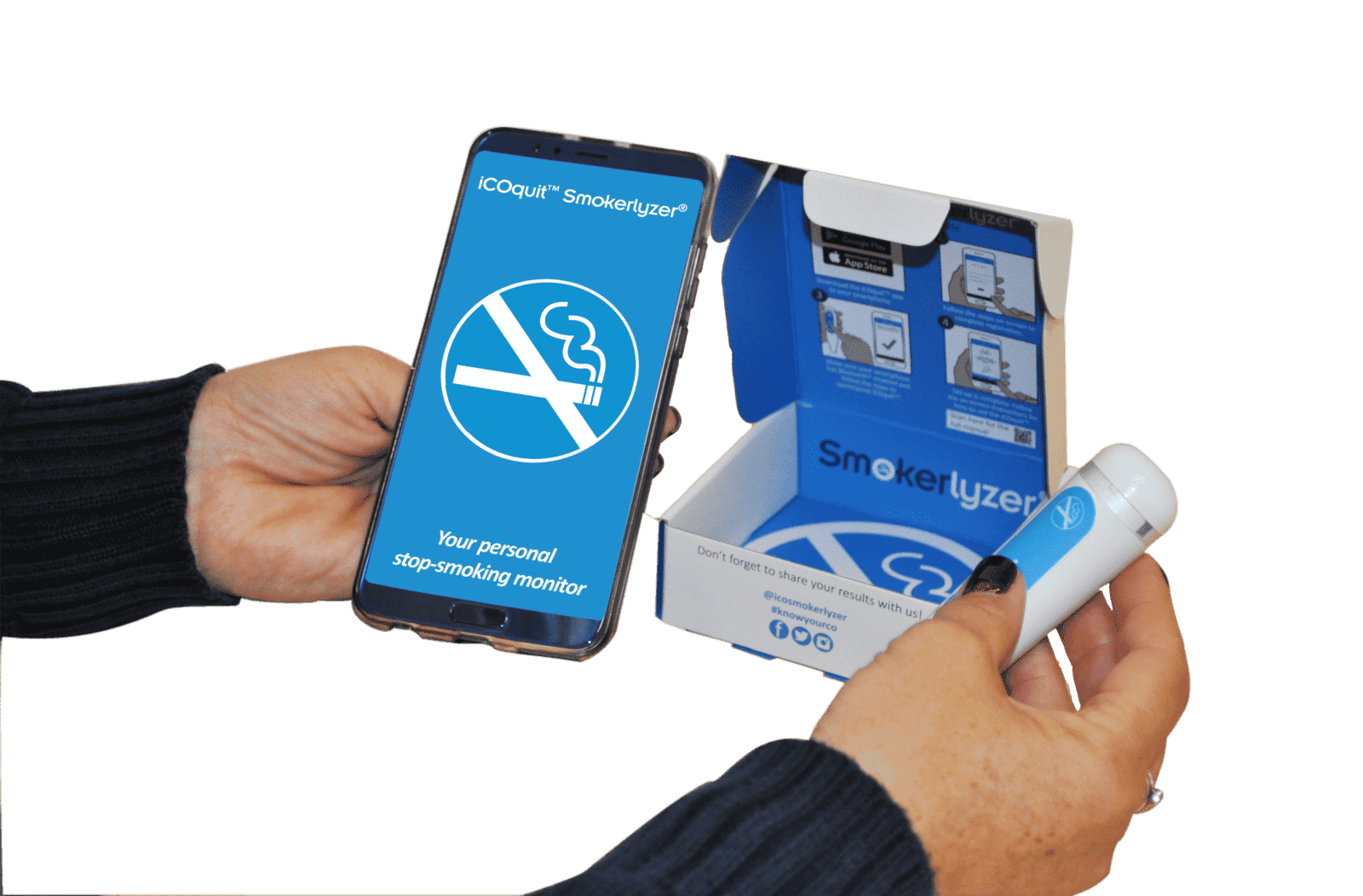 iCOquit with packaging being modelled